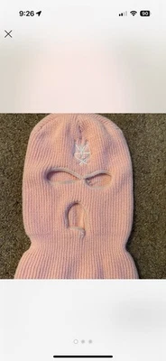 Mascarilla facial de baclava rosa con bordado Methsyndicate edición limitada Foto 1 de 3