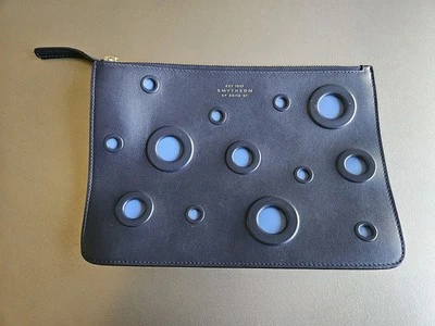 Smythson Blue Leather Pouch Clutch Made In Italy  - Image 1 of 4