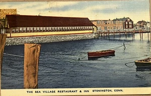 Stonington Conneticut Sea Village Restaurant Postcard c1940 - Picture 1 of 5