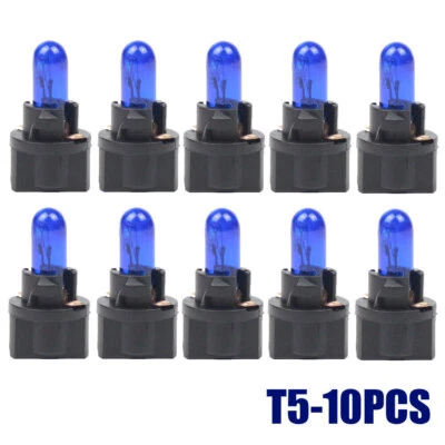 10pcs Blue T5 SMD Car LED Dashboard Instrument Interior Light Bulb Accessories - Image 1 of 4