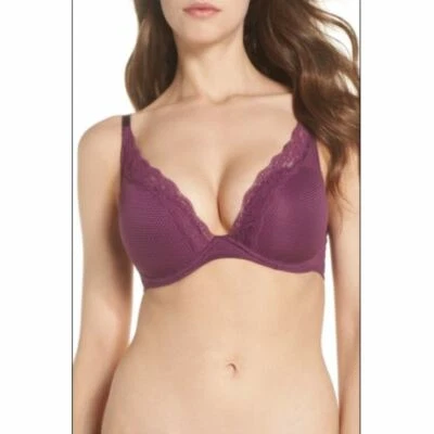Passionata 5701 underwire Lined Purple Plunge bra USA size 32DD - Image 1 of 4