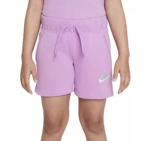 NIKE Violet Shock SPORTSWEAR CLUB FRENCH TERRY FLEECE SHORTS BIG KIDS/GIRLS L - Picture 1 of 8