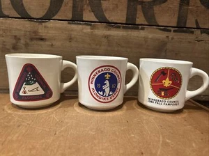Lotto 3 tazze vintage Boy Scout Camp Winnebago Council Camporee Klondike Derby - Foto 1 di 6