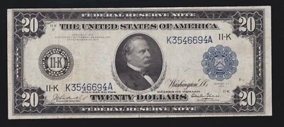 US 1914 $20 FRN Dallas Burke/Glass FR 1005 VF-XF (694) - Image 1 of 2