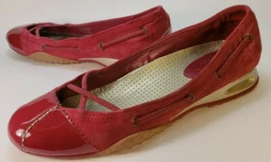 Cole Haan Nik. Air System Women's Flats 8.5AA Red Elastic Cross Strap Patent Toe - Picture 1 of 12