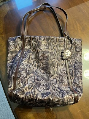 Tommy Bahama Cartera Bolso de Hombro Reptil Piel de Serpiente Serpiente Viaje Foto 1 de 4