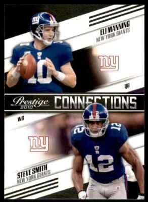 2010 PRESTIGE CONNECTIONS ELI MANNING, STEVE SMITH #6 - Image 1 of 2