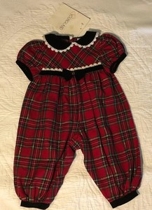 Youngland 2003 Red Green Plaid Romper Christmas Holiday Romper 3-6MO
