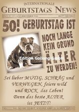 Glückwunschkarte zum 50.Geburtstag-s-NewsHundZeitung Grußkarte mit Humor