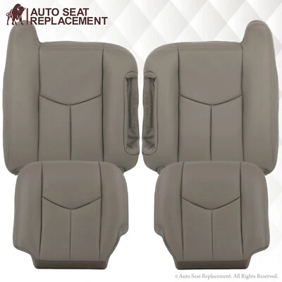GMC Sierra Yukon 2003 2004 2005 2006 2007 cubiertas de asiento de cuero de vaca gris claro-922 Foto 1 de 4