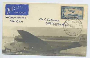 1940 FLIGHT COVER/ POSTCARD AUCKLAND - NOUMEA 1st FLIGHT PAN AM US CLIPPER N386 - Picture 1 of 2