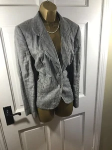 Libra Grey 100% Linen Lined Tailored Jacket, UK 10, Excellent Condition - Picture 1 of 4