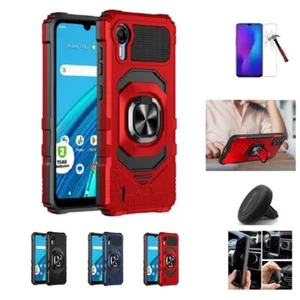 For Cricket Debut S2/ AT&T Calypso 4, Ring Stand Case Cover + Car Mount/ TG - Picture 1 of 23