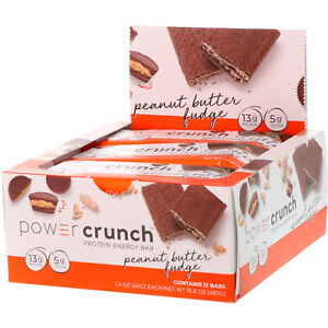 Power Crunch Protein Energy Bar, Peanut Butter Fudge, 12 Bars, 1.4 oz (40 g) Eac