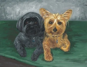 8X10 IMPRESIÓN DE PINTURA RYTA YORKSHIRE TERRIER YORKKIE SHIH TZU SHORKIE PERRO ARTE - Imagen 1 de 1