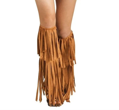 Capas de botas de franja hippie adulto - Tamanho único (sapatos ou botas) - Imagem 1 de 2