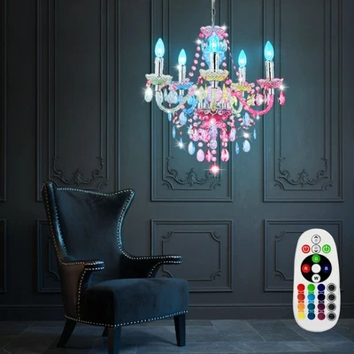 Plafonnier Suspendu LED Lustre RGB Changement De Couleur Avec Télécommande - Photo 1/4