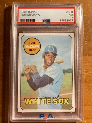 1969 Topps Tom McCraw #388 White Sox PSA 7 NM - Image 1 of 2