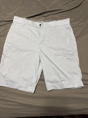 Pantalones Cortos Chinos Para Hombres Nike Ajuste Estándar Azul Claro Lunares Blancos Talla 34 Golf Nuevos sin Etiquetas Foto 1 de 4