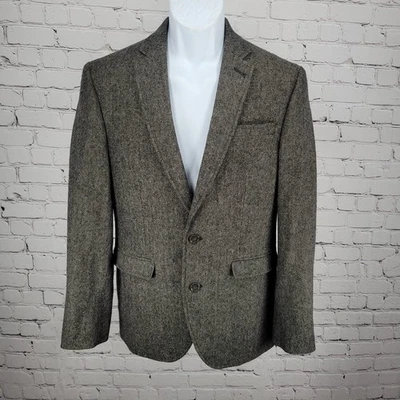 Primark Grey Wool Blend Tweed 2 Button Single Vented Notch Blazer Sport Coat XS - Image 1 of 4