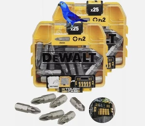 2X Dewalt 25 Piece PZ2 Standard Tic Tac Pozi Screwdriver Bit Set Flex Tough Case - Picture 1 of 4