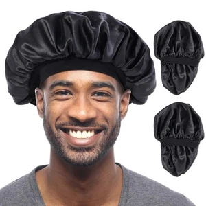 2PCS Bonnets for Men, Double Layer Satin Hair Bonnet for Sleeping, Reversible... - Picture 1 of 7