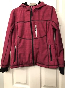 Snozu girls Medium M (10/12) Lined jacket soft shell Magenta Hooded - Picture 1 of 8
