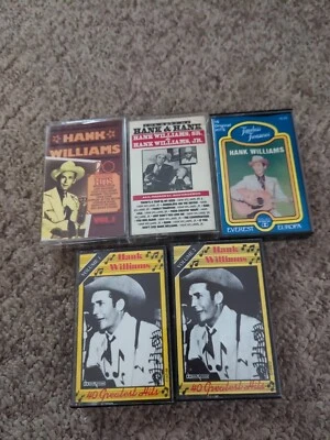 Six Hank Williams Country Music Cassette Tapes 40 Greatest Hits Vol. 1&2  - Image 1 of 3