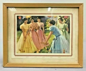VTG Dionne Quintuplets Print All Grown Up Croquet Game King Features Lithograph - Picture 1 of 2