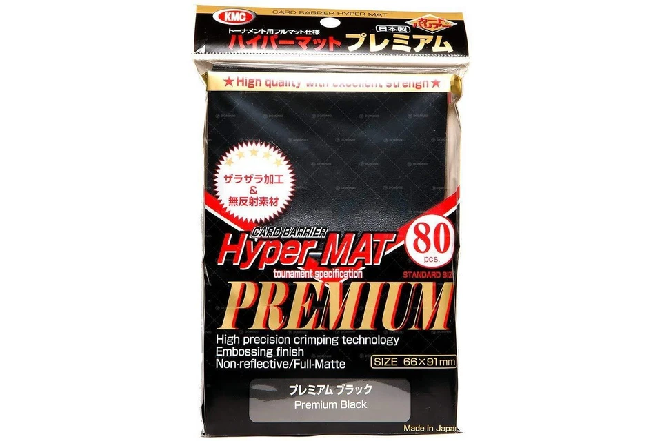 X10 KMC Card Barrier HYPER Mat Premium Black Sleeves for MTG Pokemon 91x66mm