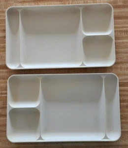 Tupperware Vintage hellbeige Multisektion Lap TV Schalen - Bild 1 von 5