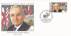 MARSHALL ISLANDS Events of WWII Series FDCs 1995 United Nations Charter Signed - Picture 1 of 1