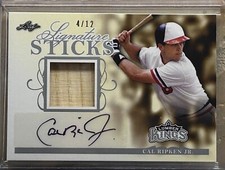 2020 Leaf Lumber Signature Sticks CAL RIPKEN JR Game used Bat Relic Auto 04/12