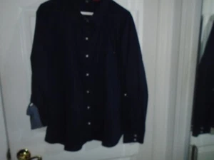 Tommy Hilfiger Blue Roll Tab Sleeve Button Down Top Size XXL - Picture 1 of 3