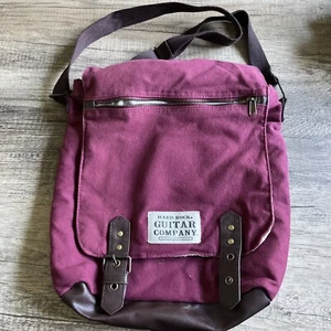 Hard Rock Guitar Company Burgundy Cotton Messenger Bag Read! - Picture 1 of 7