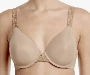 NATORI Lace Trim Full Fit Molded Cup Cameo Rose Nude Underwire Bra Womens 34DD - Picture 1 of 6