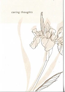 NEW Sympathy Card apx 4.75x6.75 Caring Thoughts - Flower w/Gold Accents - Picture 1 of 3