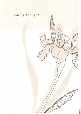 NEW Sympathy Card apx 4.75x6.75 Caring Thoughts - Flower w/Gold Accents - Image 1 of 3