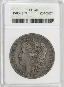 1903-S Morgan Silver Dollar $1 ANACS EF40, Old Soapbox Holder [BN521] - Picture 1 of 4