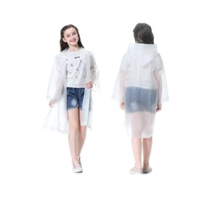 Rain Ponchos for Kids (2 Pack), Reusable Rain Jackets Waterproof EVA Raincoats - Picture 1 of 6