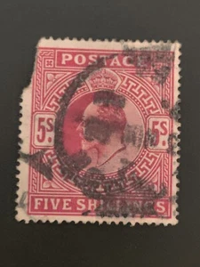 GREAT BRITAIN SC #140 KING EDWARD VII SG 263 5/- DEEP SHADOW MINT OG VF - Bild 1 von 3