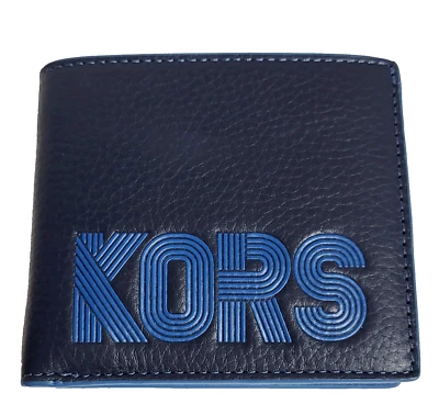 Michael Kors мужчин Cooper графический галечной кожи складного бумажника синий 36H1LCOF1X новый с Ярлыками - Изображение 1 из 4