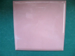 VINTAGE pink  MARBLE PLASTIC TILE 4 1/4" wall bathroom kitchen polystyrene - Picture 1 of 2