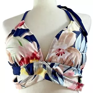 Kona Sol Womens XL Bikini Swimsuit Bathing Suit Top Multicolor Floral Padded Cup - Picture 1 of 9