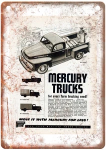 Vintage 1952 Mercury Pickup Truck Auto Ad Reproduction Metal Sign A11645 - Picture 1 of 2