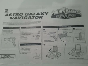 Bandai Power Rangers In Space Astro Galaxy Navigator Instructions - Picture 1 of 2