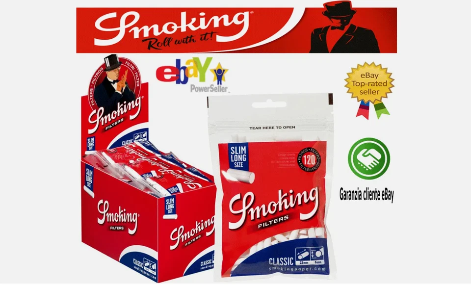 Filtri Smoking Slim 6mm Lungo XL 22mm 20 Βustine da 120 filtri - Image 1 of 1