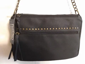 Bueno Collection Black Brass Accent Faux Leather Shoulder Strap Purse MSRP $50 - Picture 1 of 8