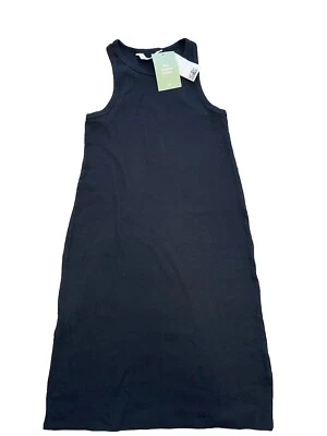 New 11-12 girl black ribbed jersey racer back long summer party dress H&M boho - Image 1 of 2