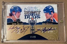 2008-09 OPC Premier Dynasty Duos Gold Spectrum MESSIER / GRETZKY Dual Auto 11/25